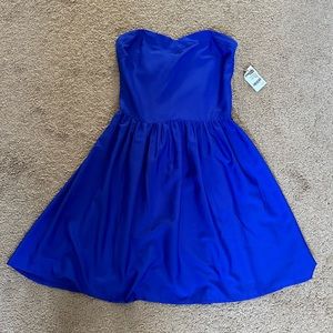 Royal blue strapless dress
